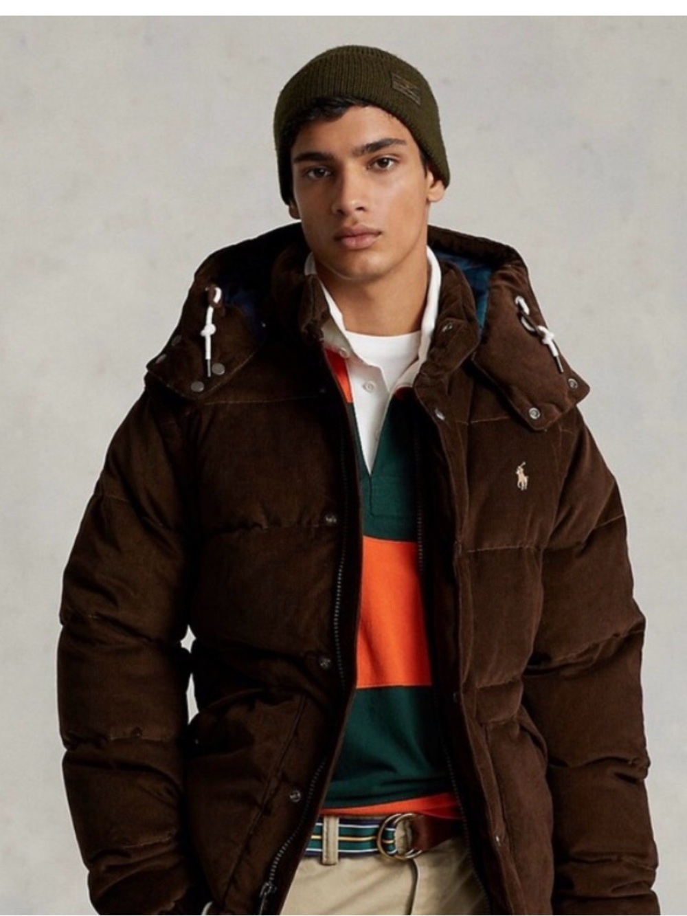 Ralph Lauren Dark Brown Quilted Hooded Puffer Jacket